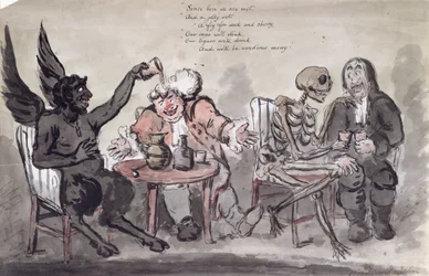 Der Doktor und seine Freunde, graviert von Issac Cruikshank, ca. 1798